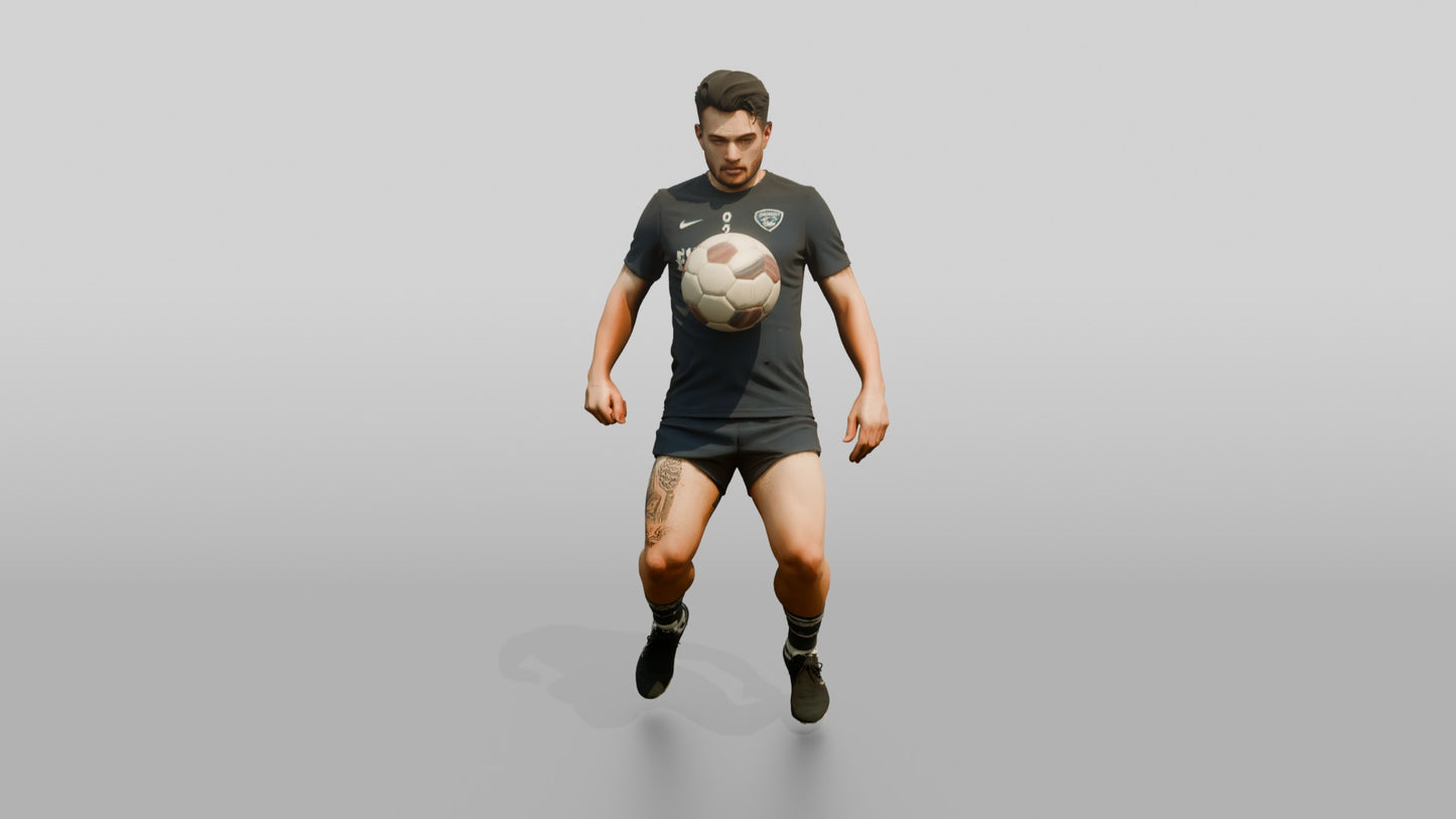Soccer Player Chest-Stop Control