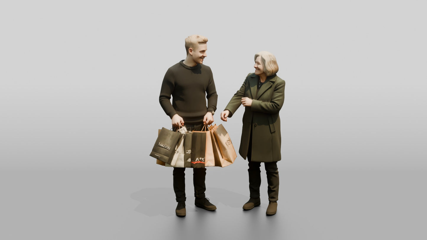 Norwegian Man Helping a Shopper with Bags