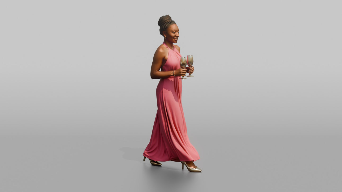 Wedding Guest Holding Two Champagne Flutes