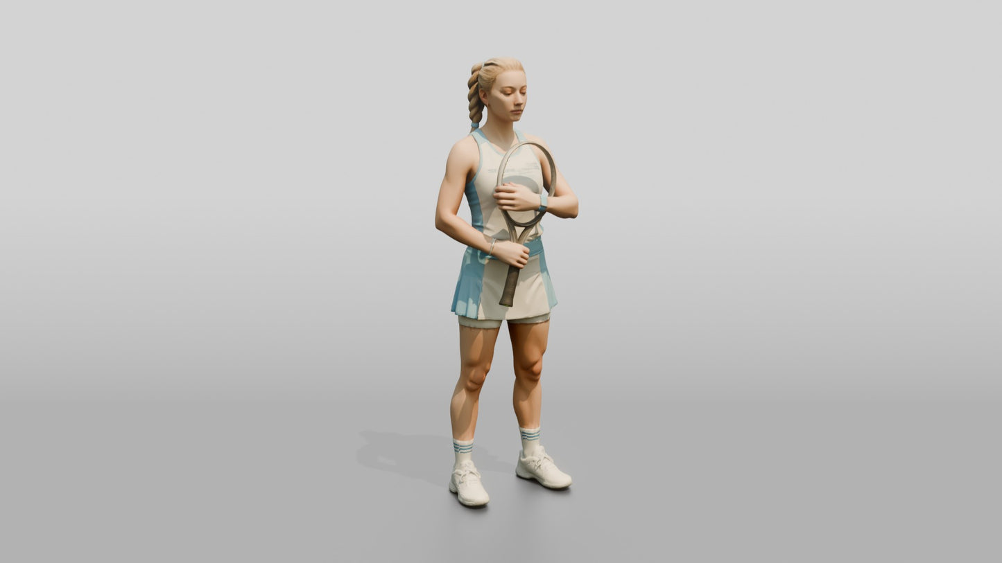 Female Tennis Player in a Calm Pre-Match Moment