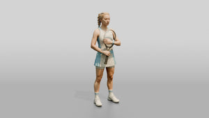 Female Tennis Player in a Calm Pre-Match Moment - 3D character model, view 1