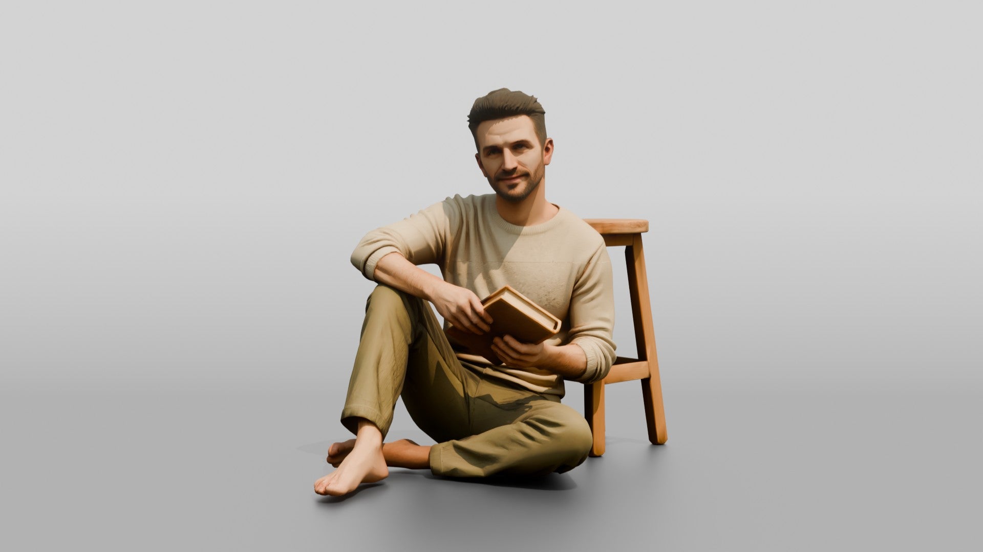 Man Sitting with a Book