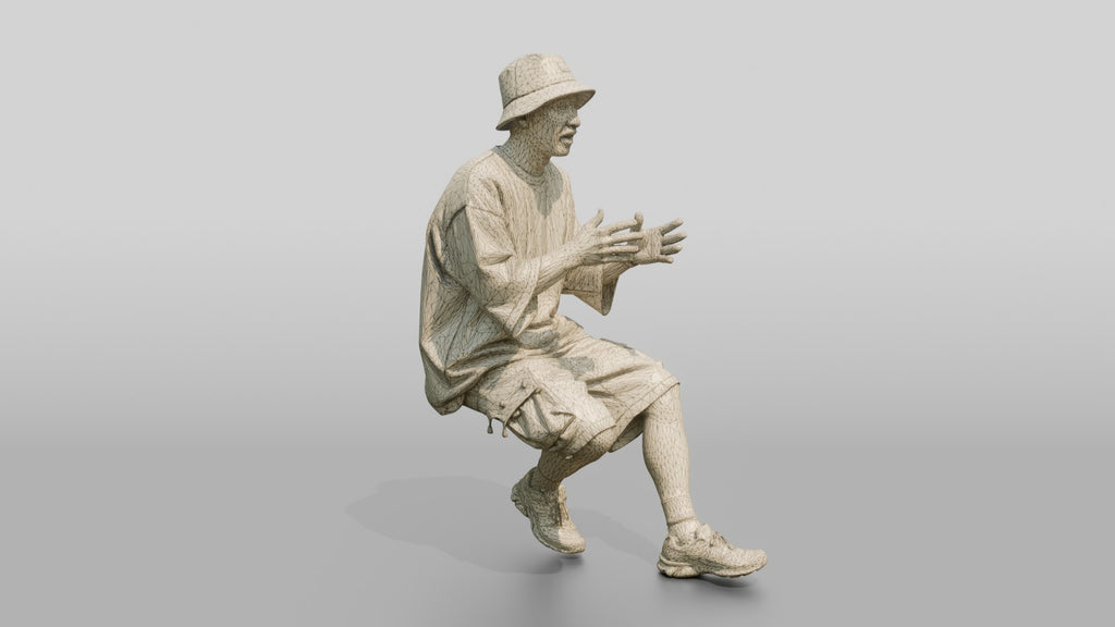 Man Gesturing in Oversized Streetwear