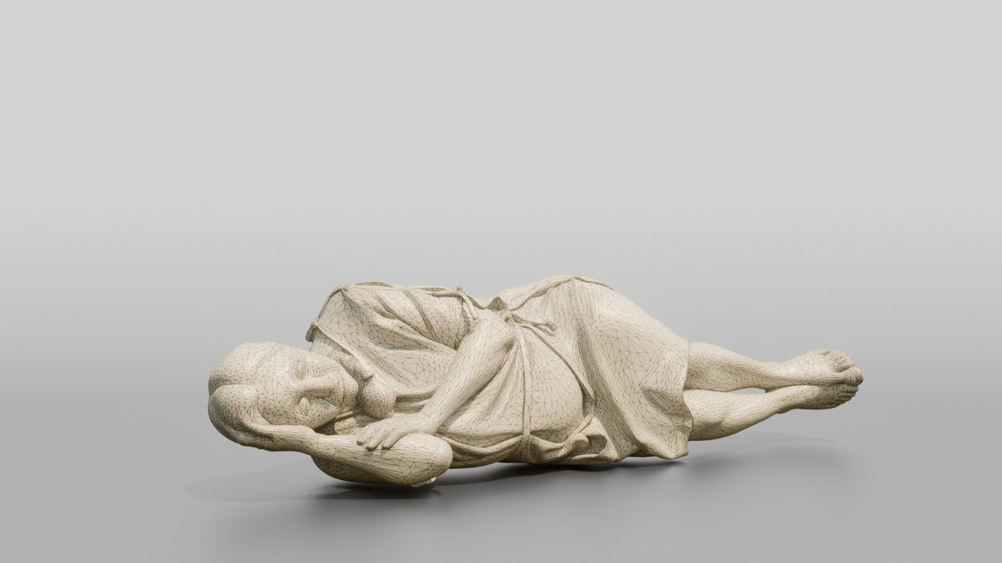 Elderly Woman Patient Resting on the Floor