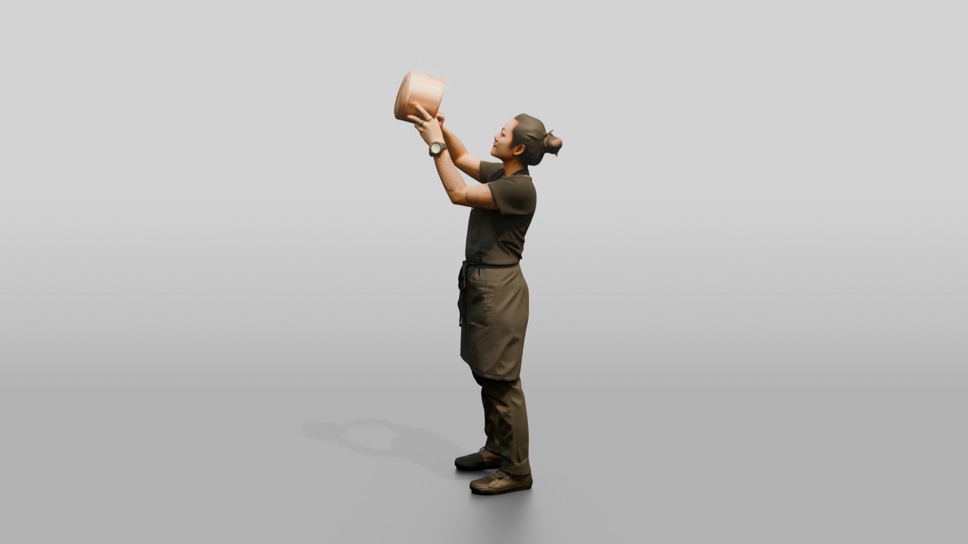 Line Cook Hanging Copper Pots