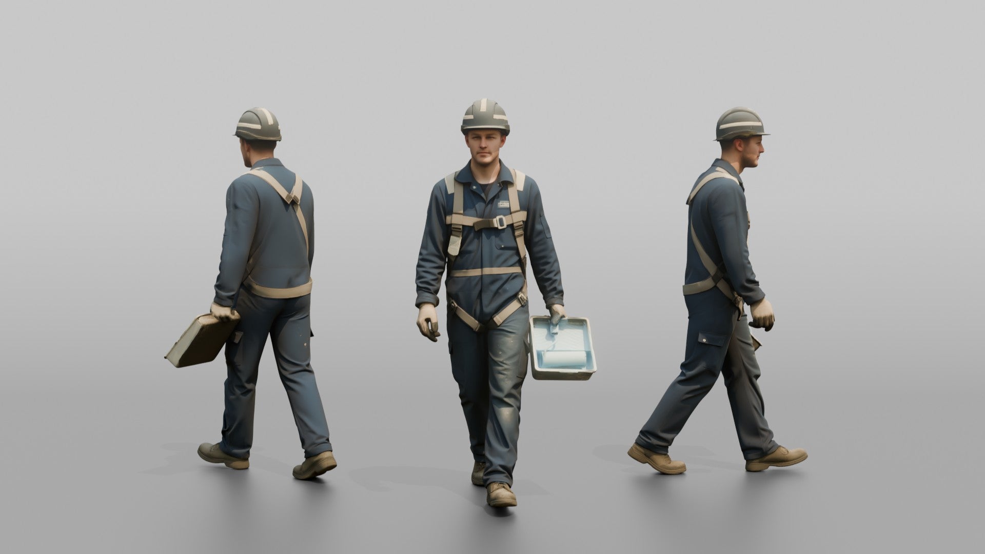 Ordinary Seaman Carrying a Paint Roller on a Scaffold