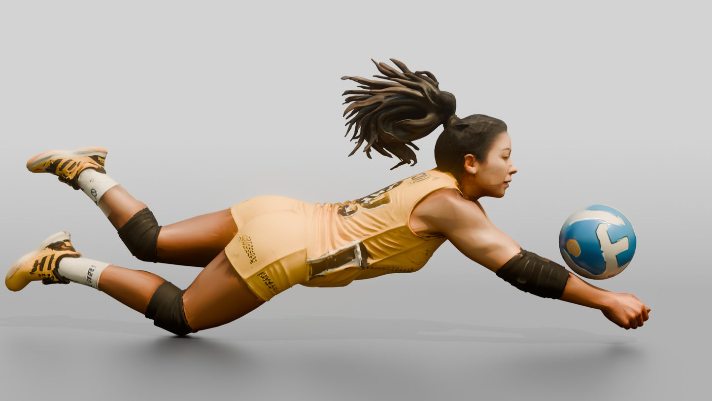 Hispanic Female Volleyball Player in Bright Yellow Jersey