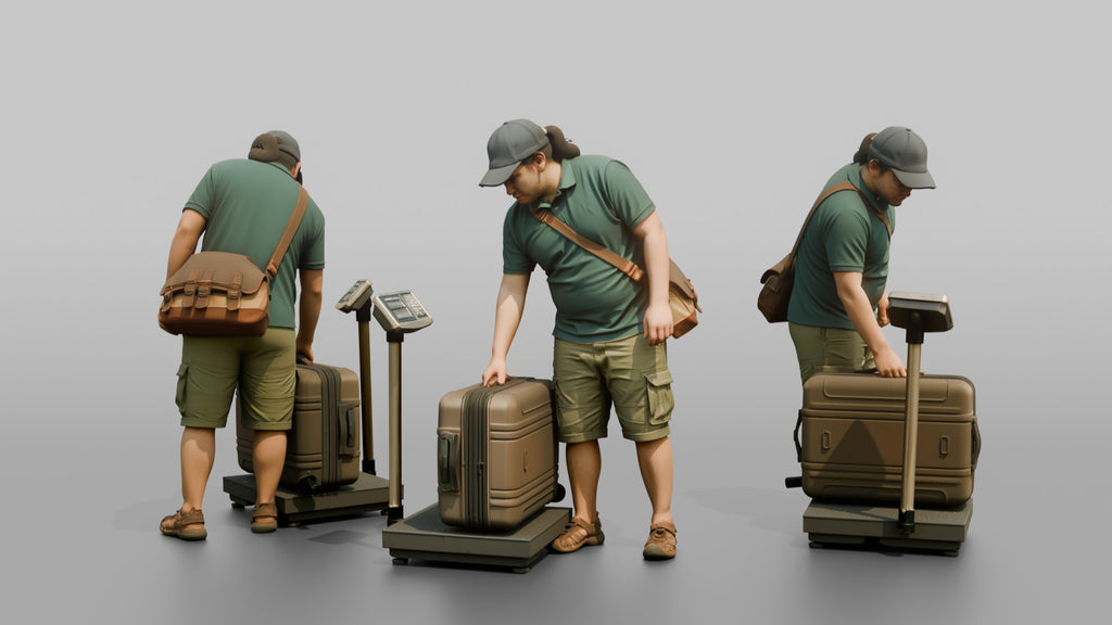 Traveler Weighing His Suitcase