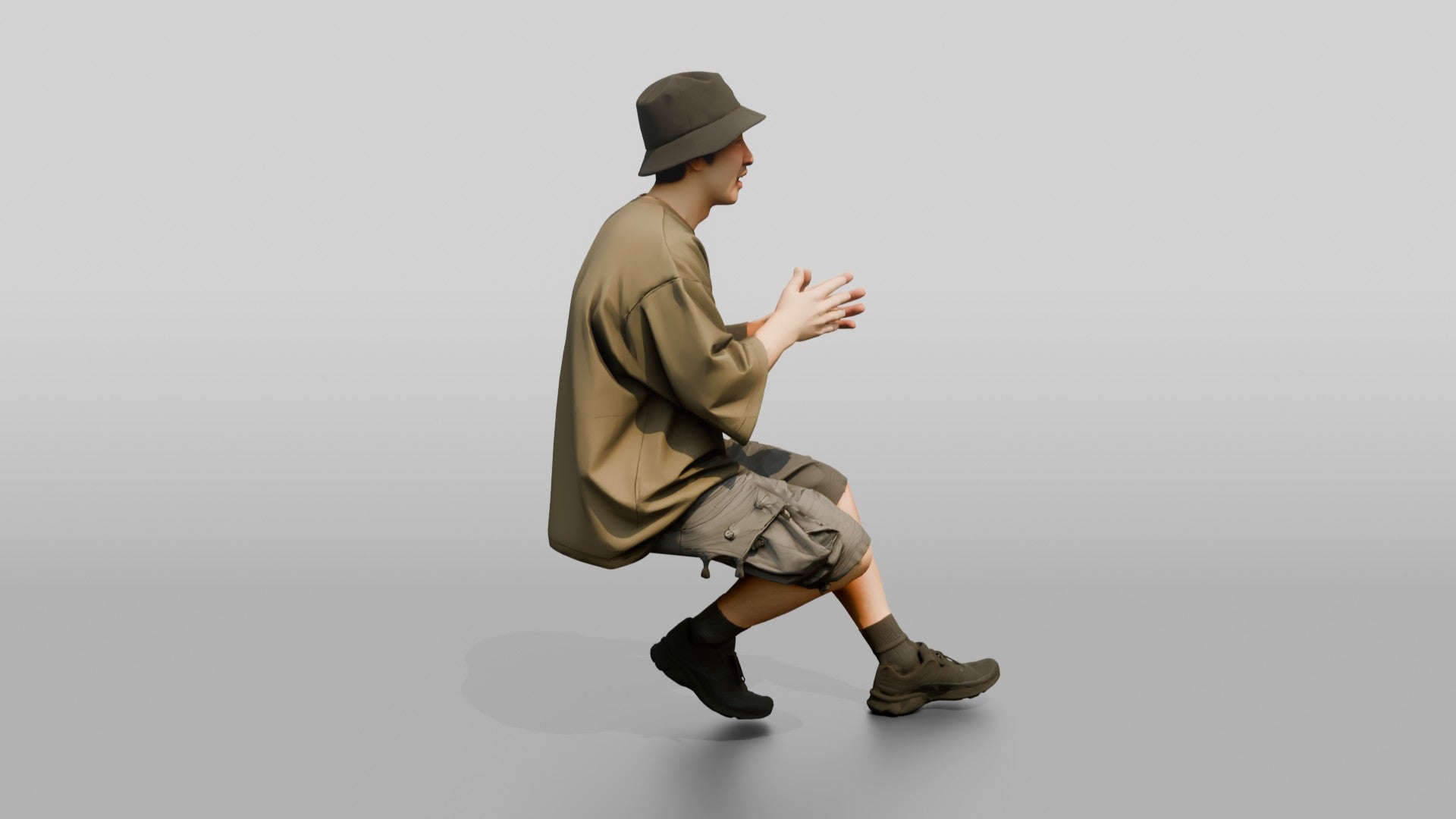 Man Gesturing in Oversized Streetwear