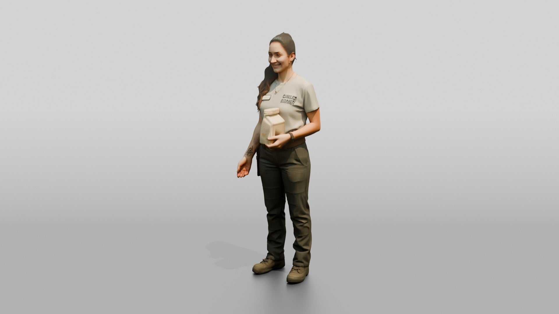 Mechanic Holding an Oil Bottle