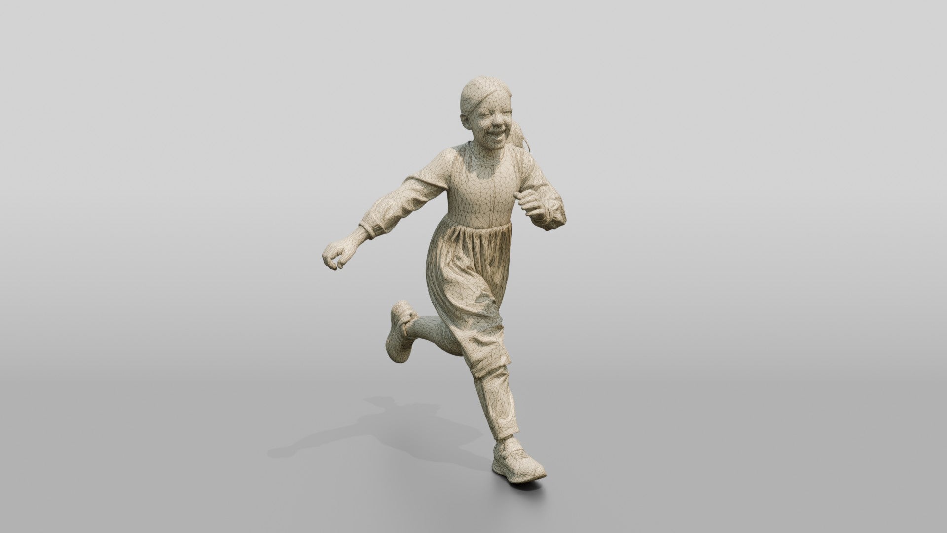 Young Emirati Girl Playing Tag in the Park