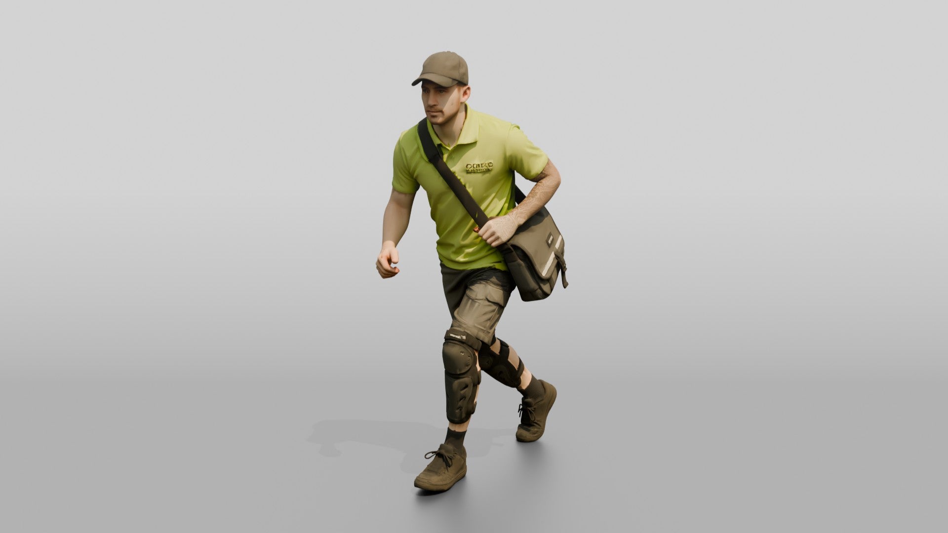 Bike Courier with Messenger Bag