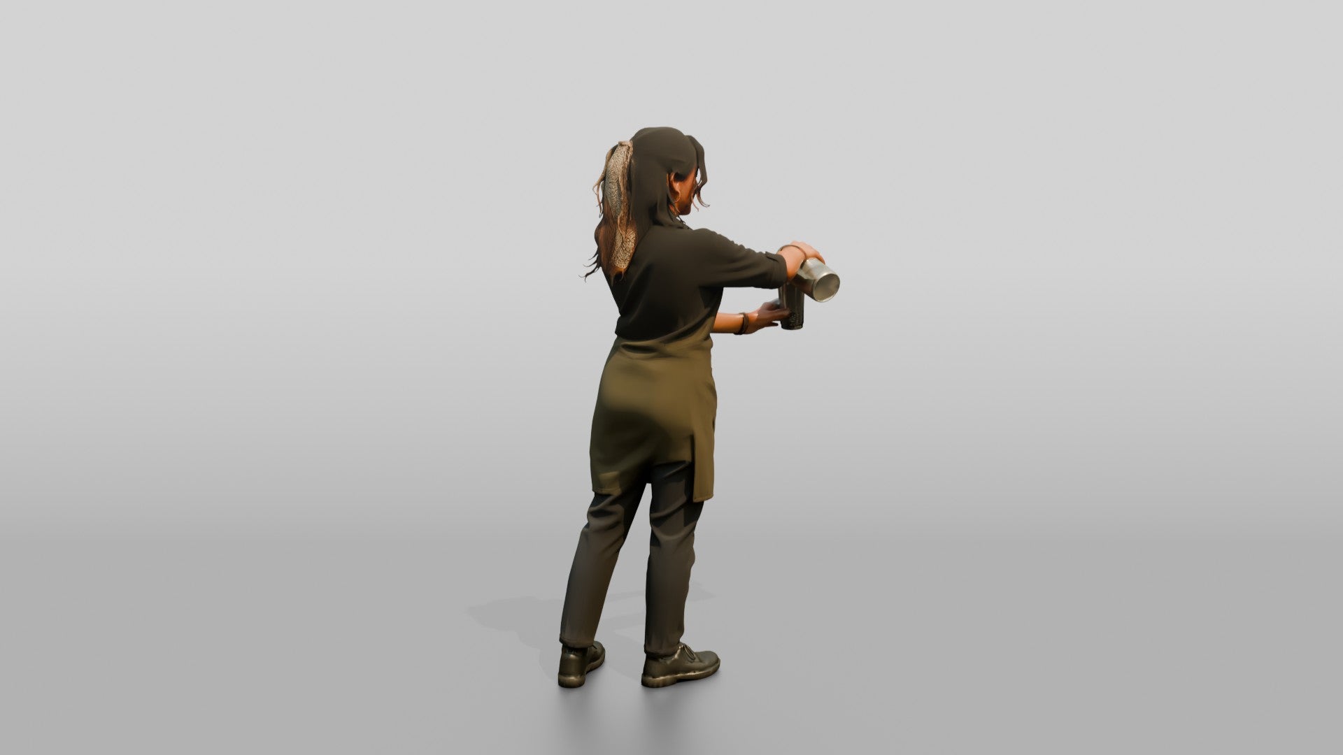 Server Pouring Water from a Carafe