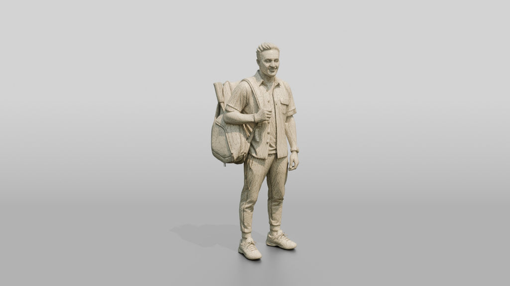 Athletic African Man Carrying a Tennis Racket Bag