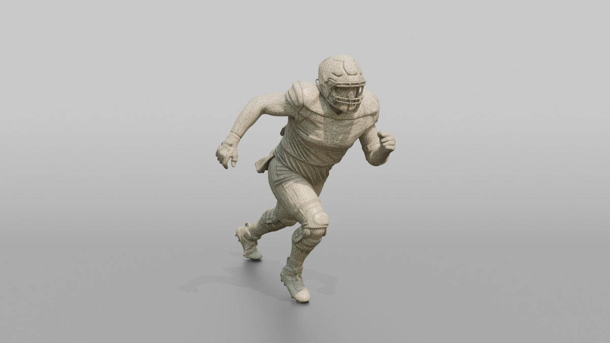 Offensive Lineman Pulling on a Sweep Play - wireframe topology preview