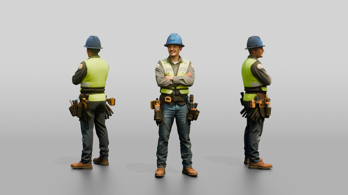 Construction Worker Man 78 - 3D character model