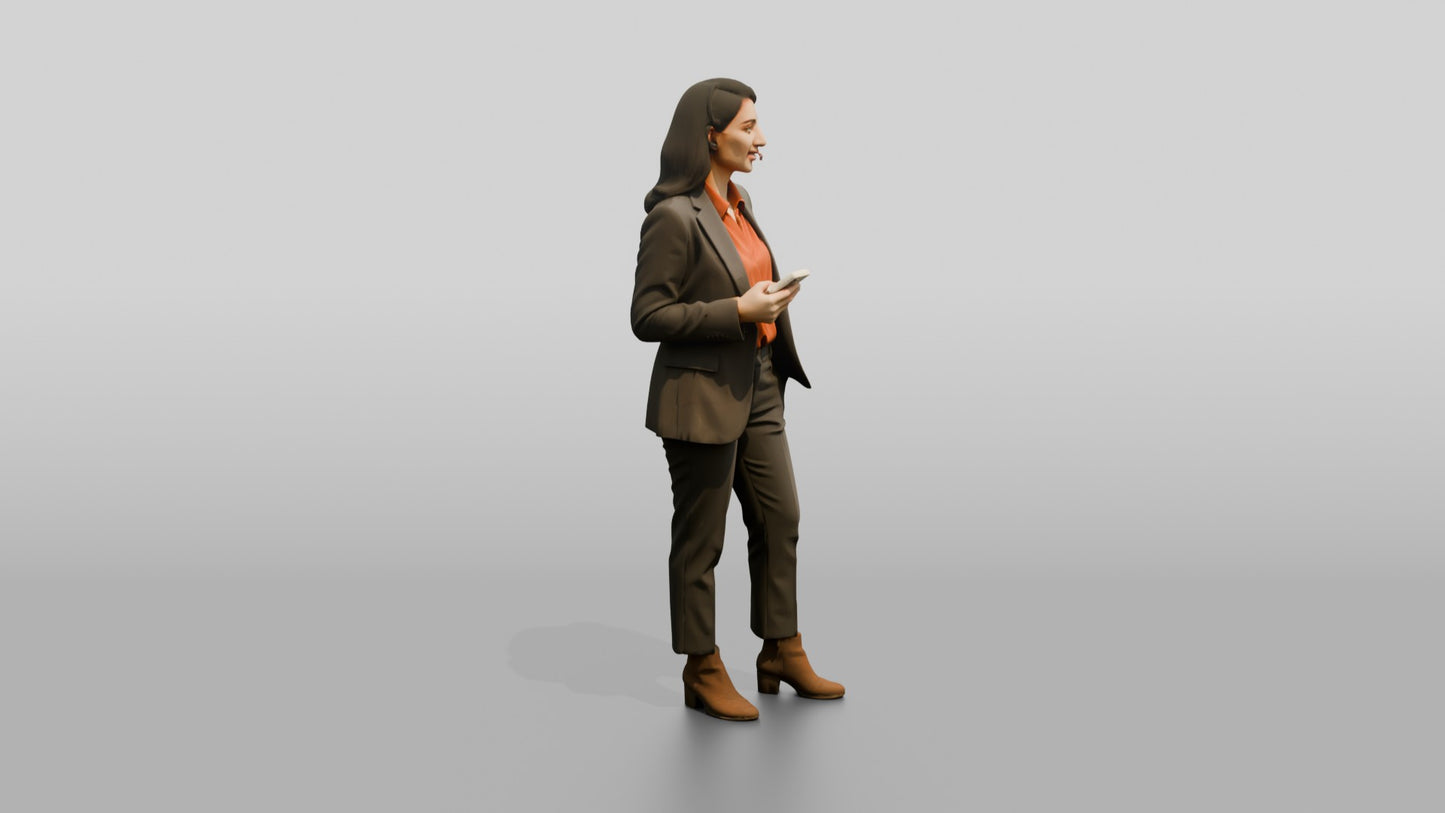 Businesswoman in a Blazer and Scarf