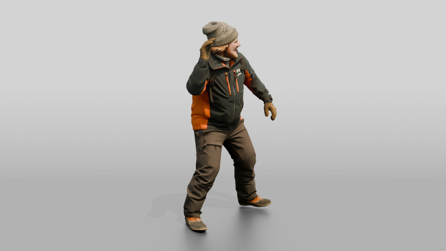 Norwegian Man in Snowball Fight