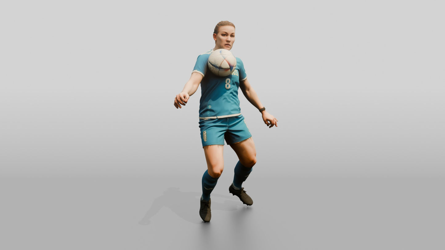 Soccer Player High Chest Trap