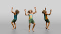 Tie-Dye Hippie Jumping with Joy