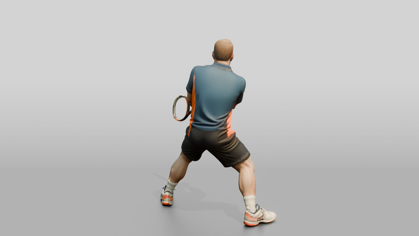 Male Tennis Player Unleashing a Powerful Forehand