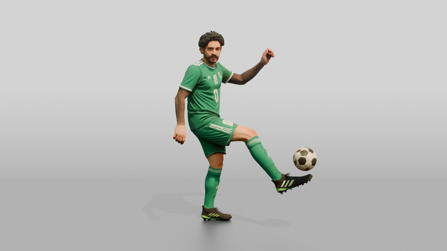 Soccer Player Juggling the Ball