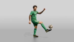 Soccer Player Juggling the Ball - 3D character model, view 1