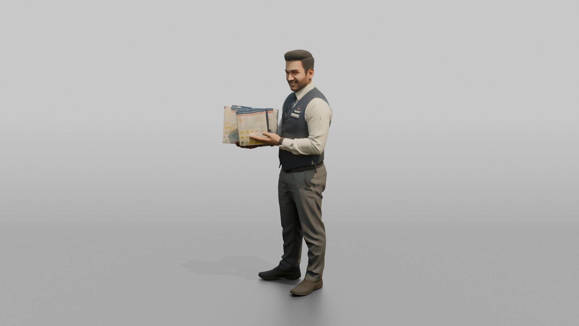 Hispanic Co-Pilot Carrying a Leather Flight Bag