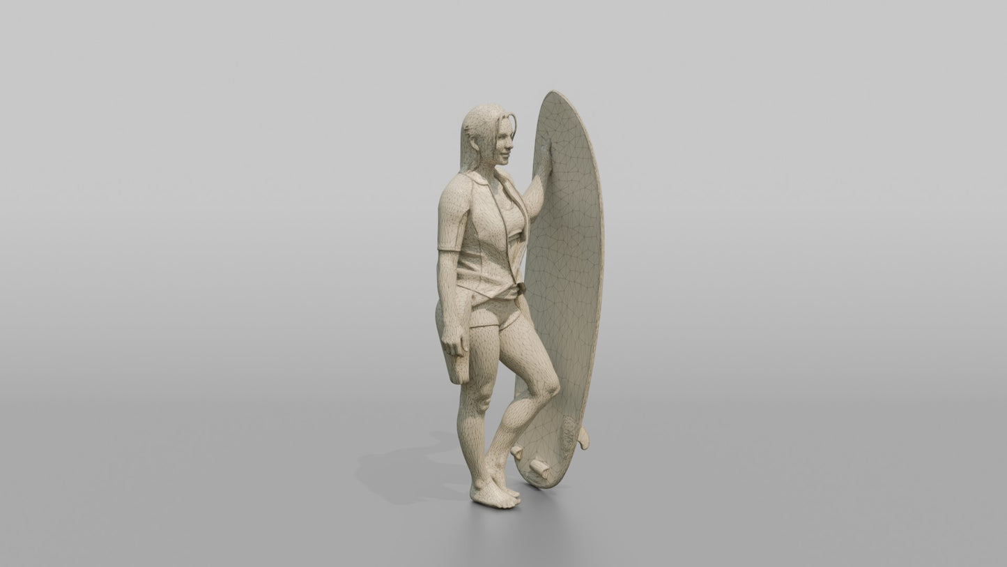 Surfer Posing with a Surfboard