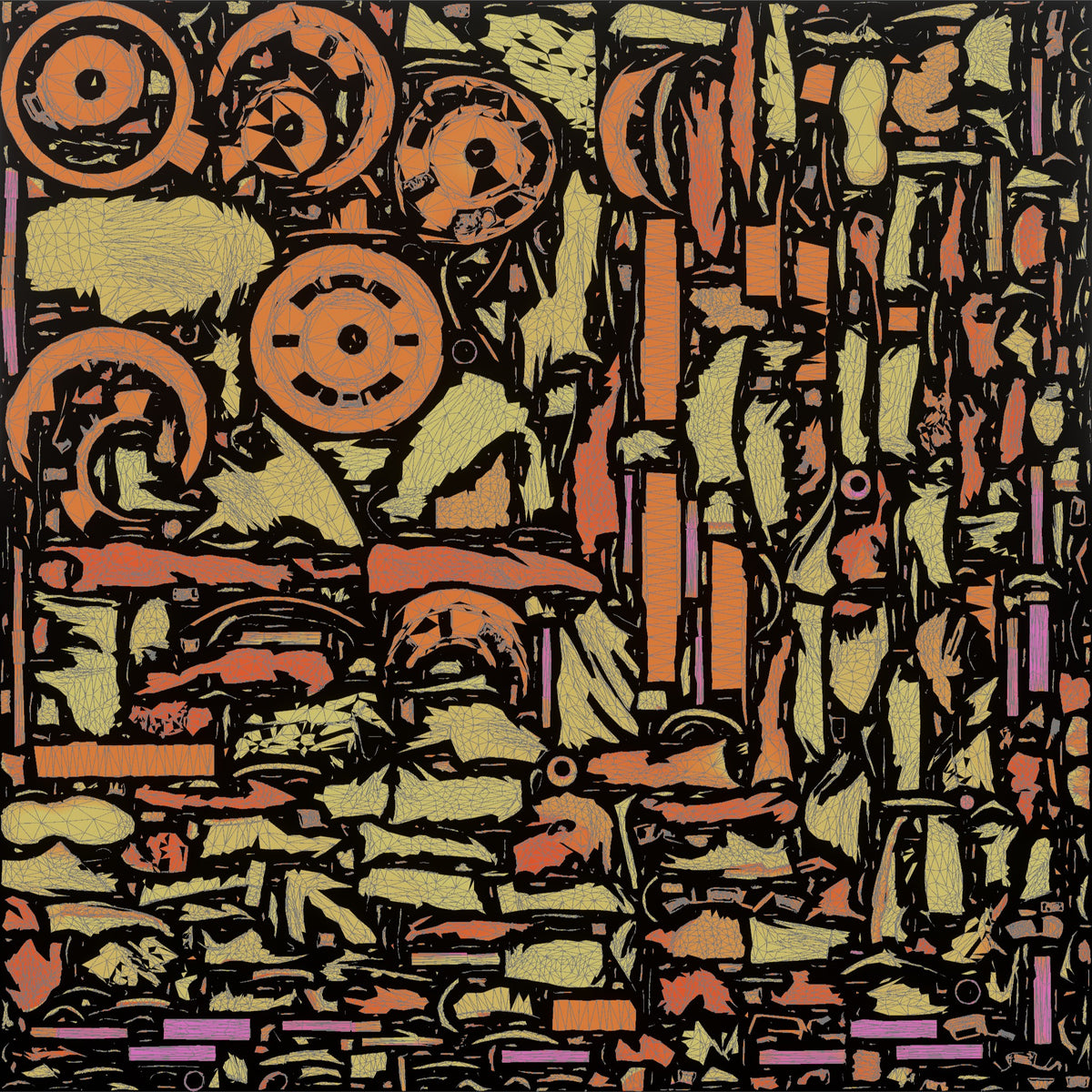 Weightlifter Man Mid-rep On A Barbell Deadlift - UV layout, metallic roughness map