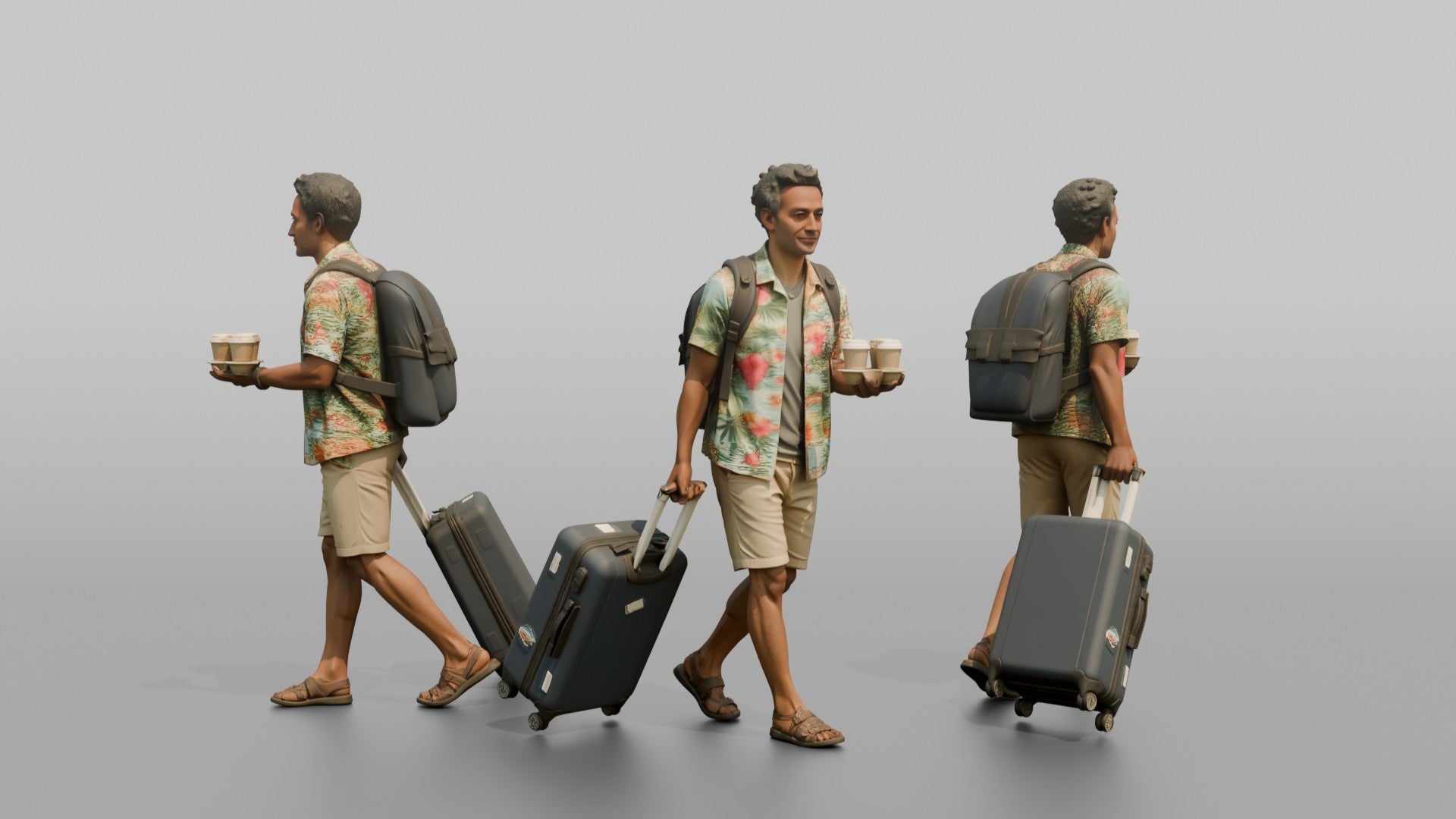 Traveler Carrying Coffee To The Gate
