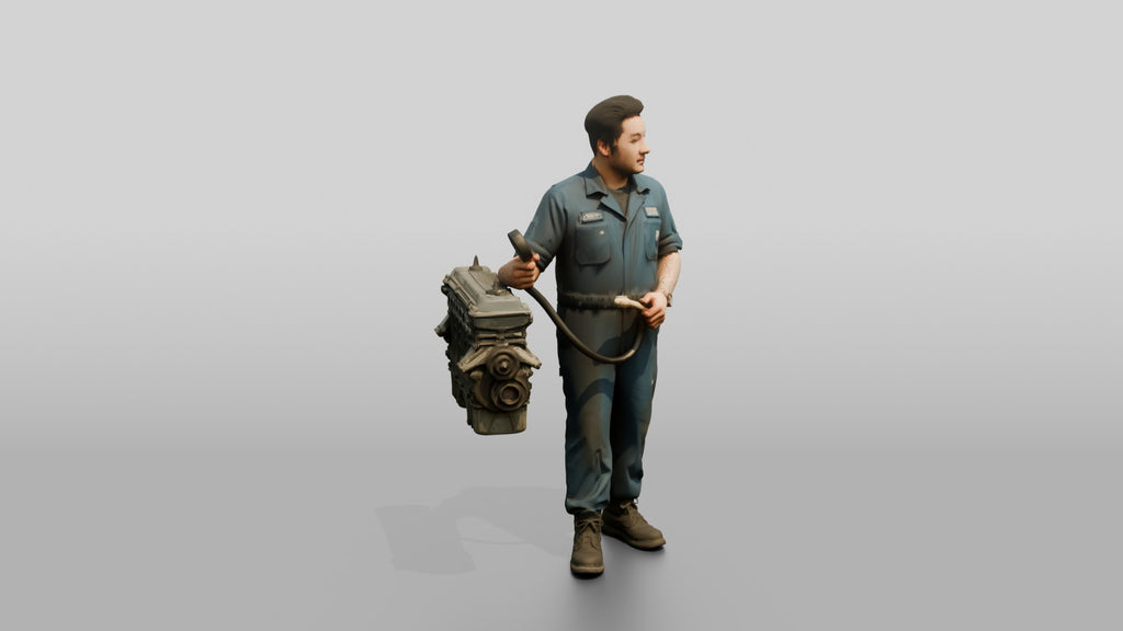 Mechanic Holding a Compression Test Gauge
