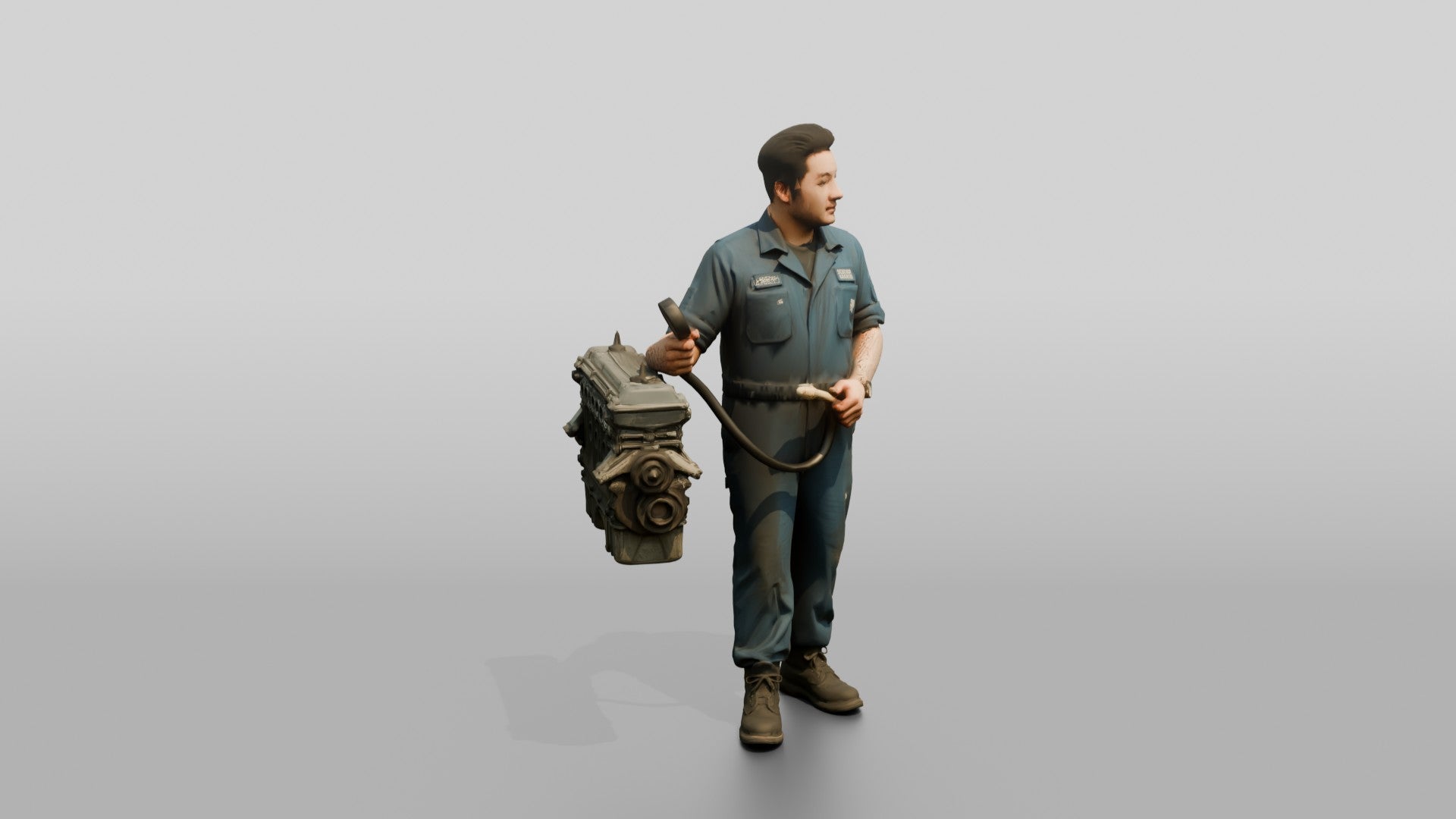 Mechanic Holding a Compression Test Gauge