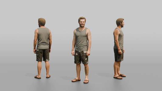 Vacationer Wearing Tank Top - 3D character model