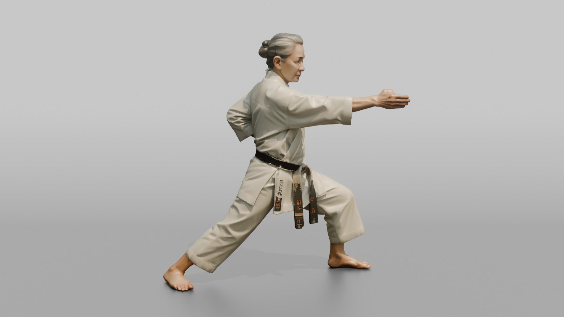 Karate Fighter Precise Spear-hand Strike