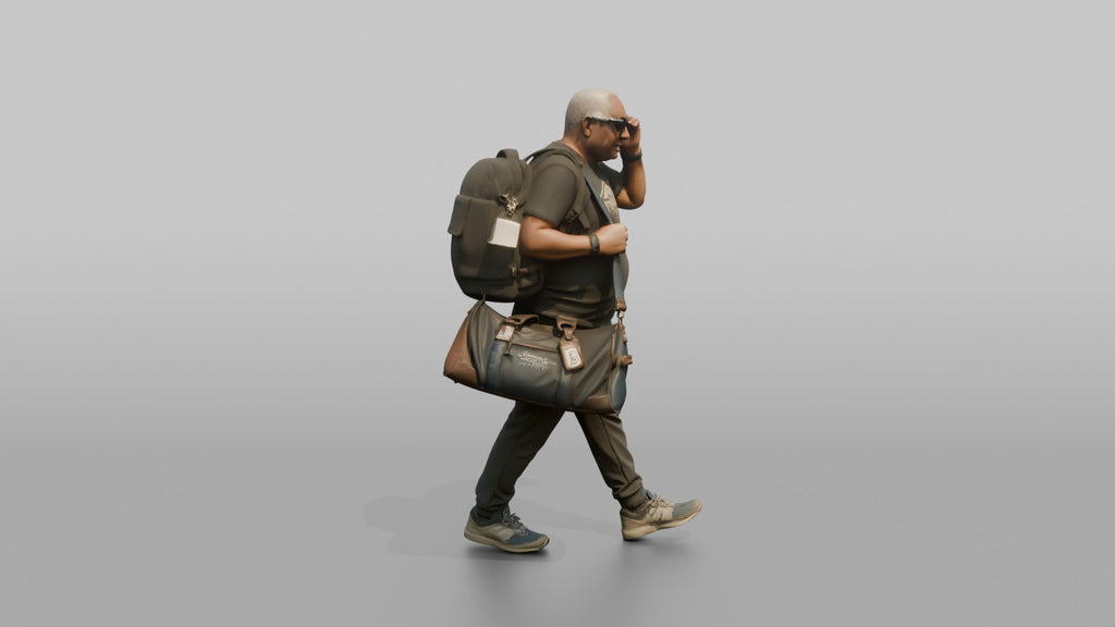 Traveler Putting On Sunglasses In Terminal