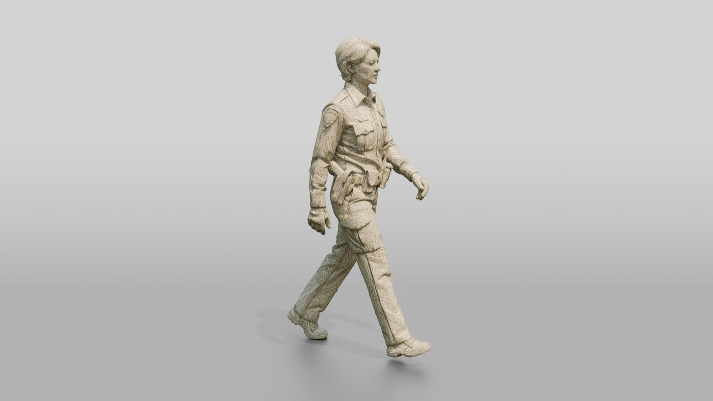 Female Police Officer Walking on Patrol