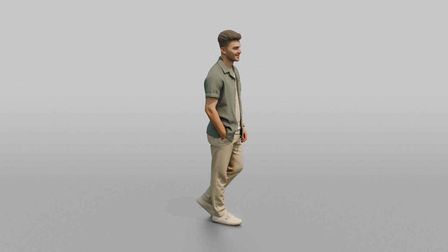 Man Posing in a Casual Linen Shirt
