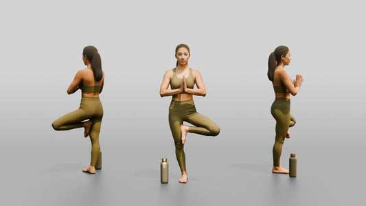 Tree Pose Woman Prayer Hands