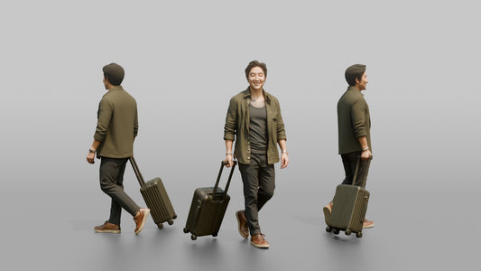 Vacationer Wearing Open Shirt Over Vest - 3D character model