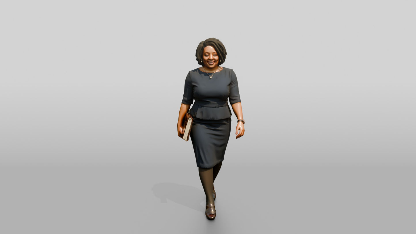 Businesswoman Walking with a Folder