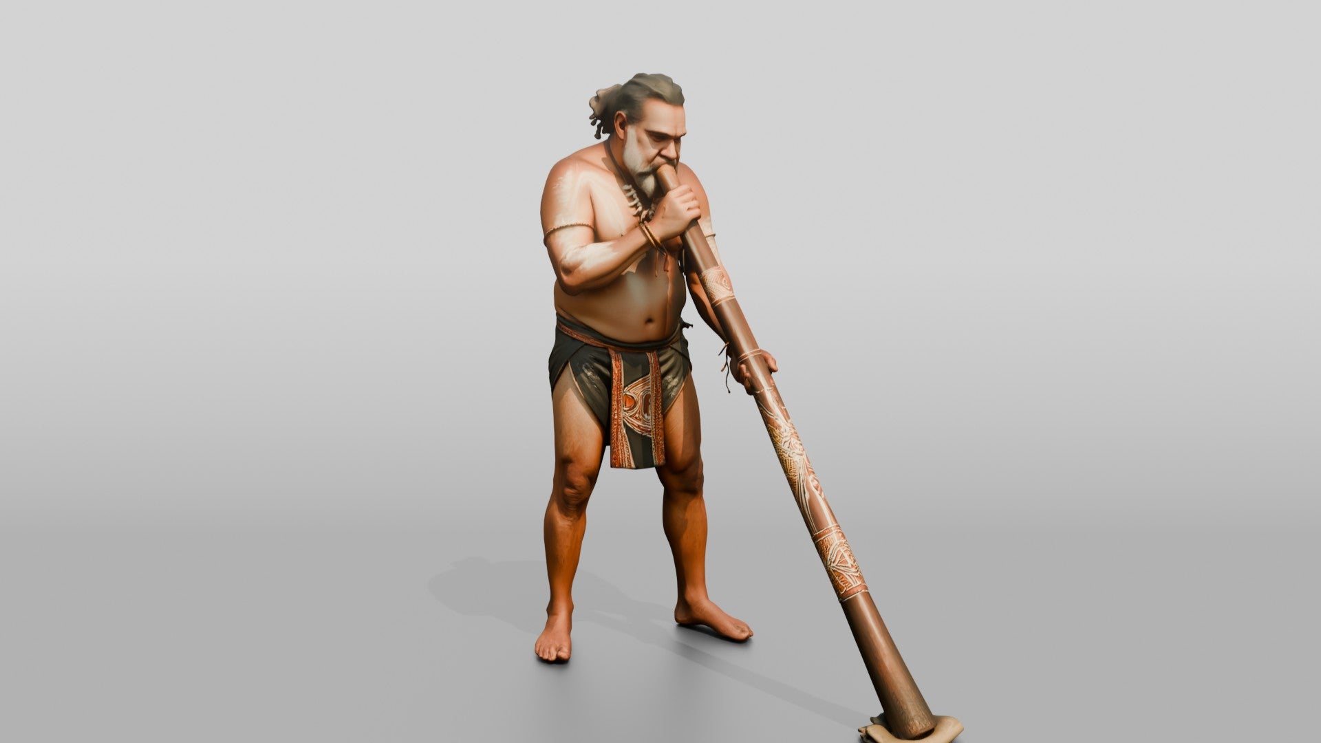 Didgeridoo Player with Painted Instrument