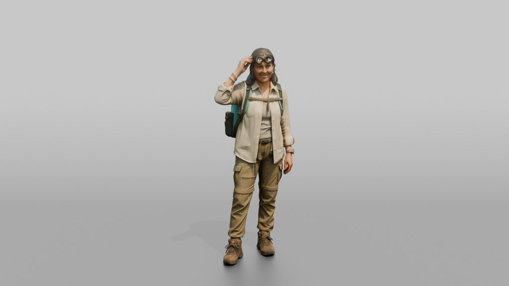 Hiker Adjusting Her Sunglasses