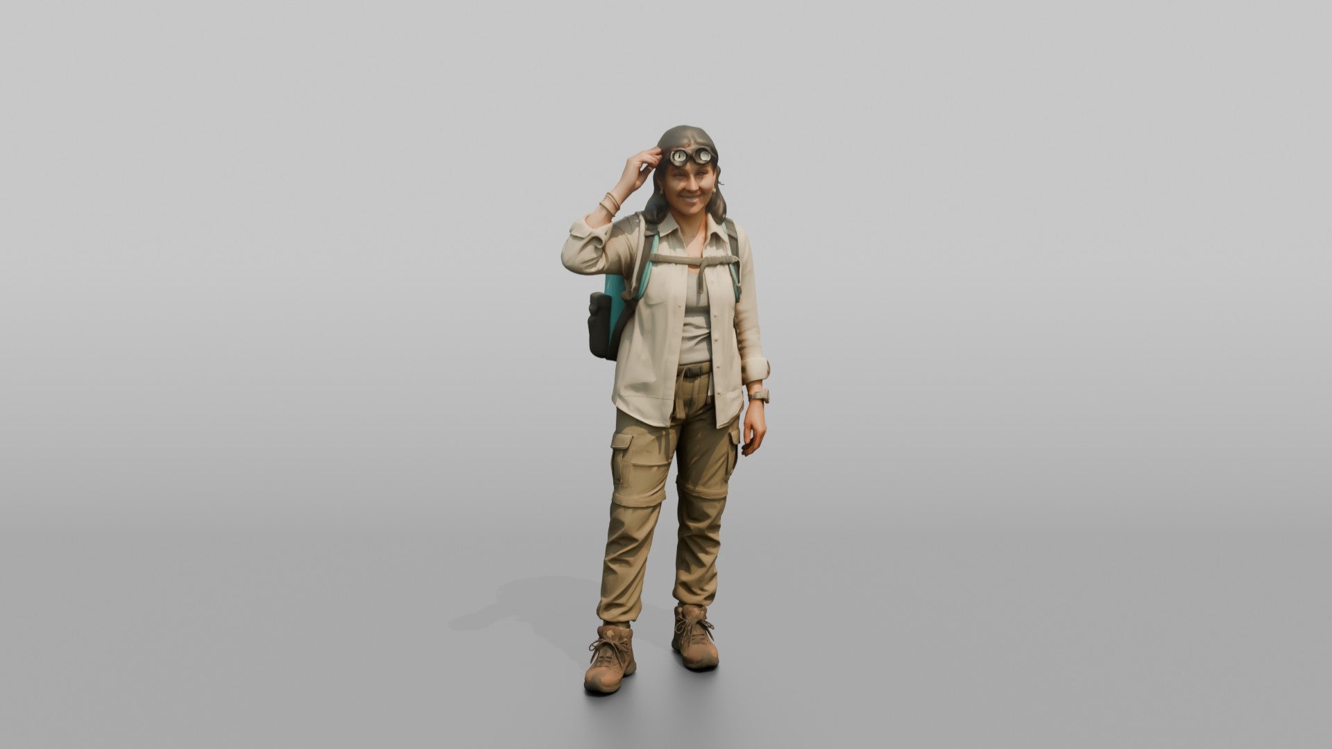 Hiker Adjusting Her Sunglasses
