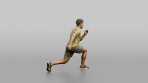 Bodyweight Athlete Man In A Deep Bodyweight Lunge - 3D character model