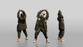 Techwear Woman Stretching Her Arms