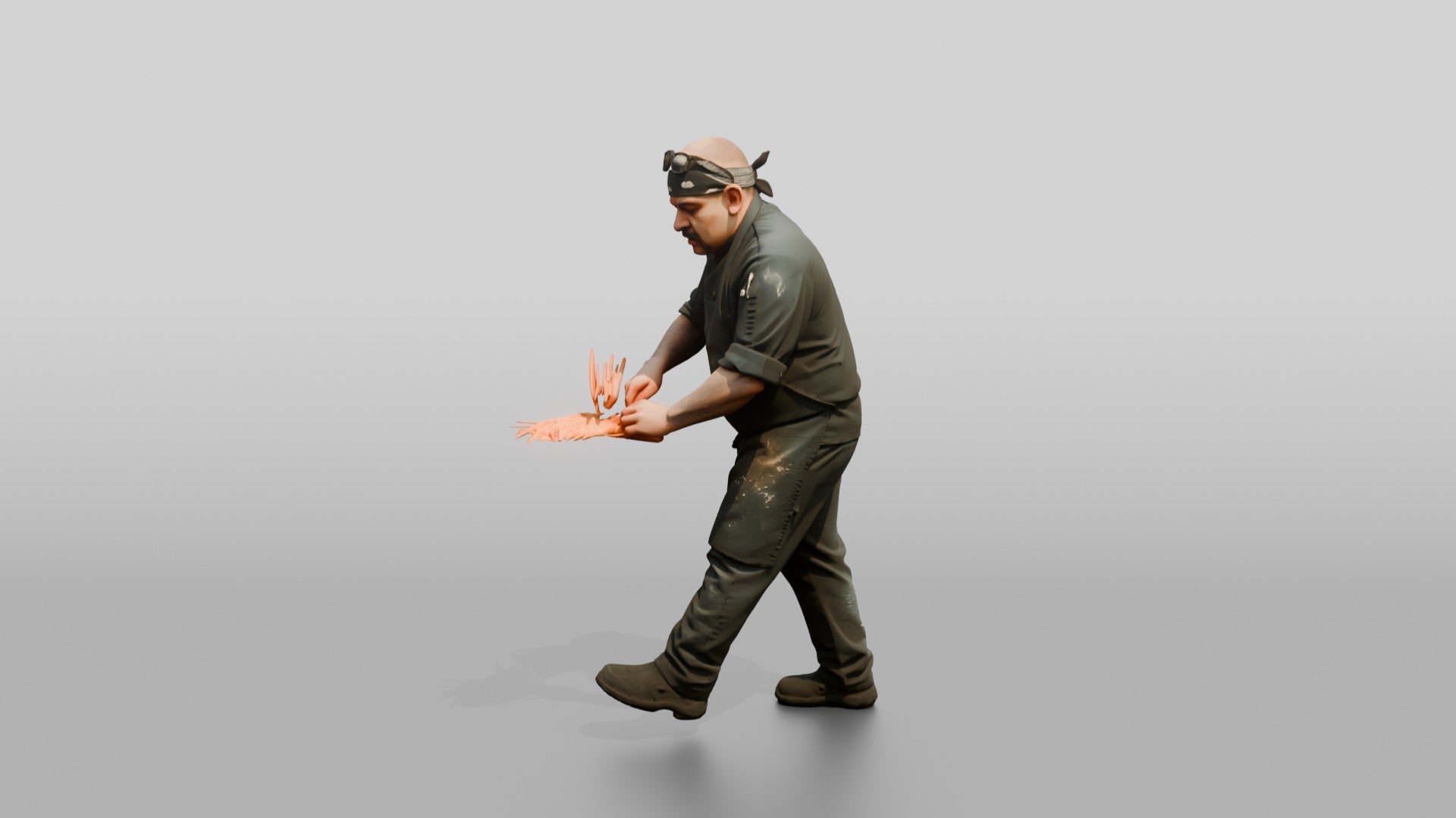 Line Cook Julienning Carrots
