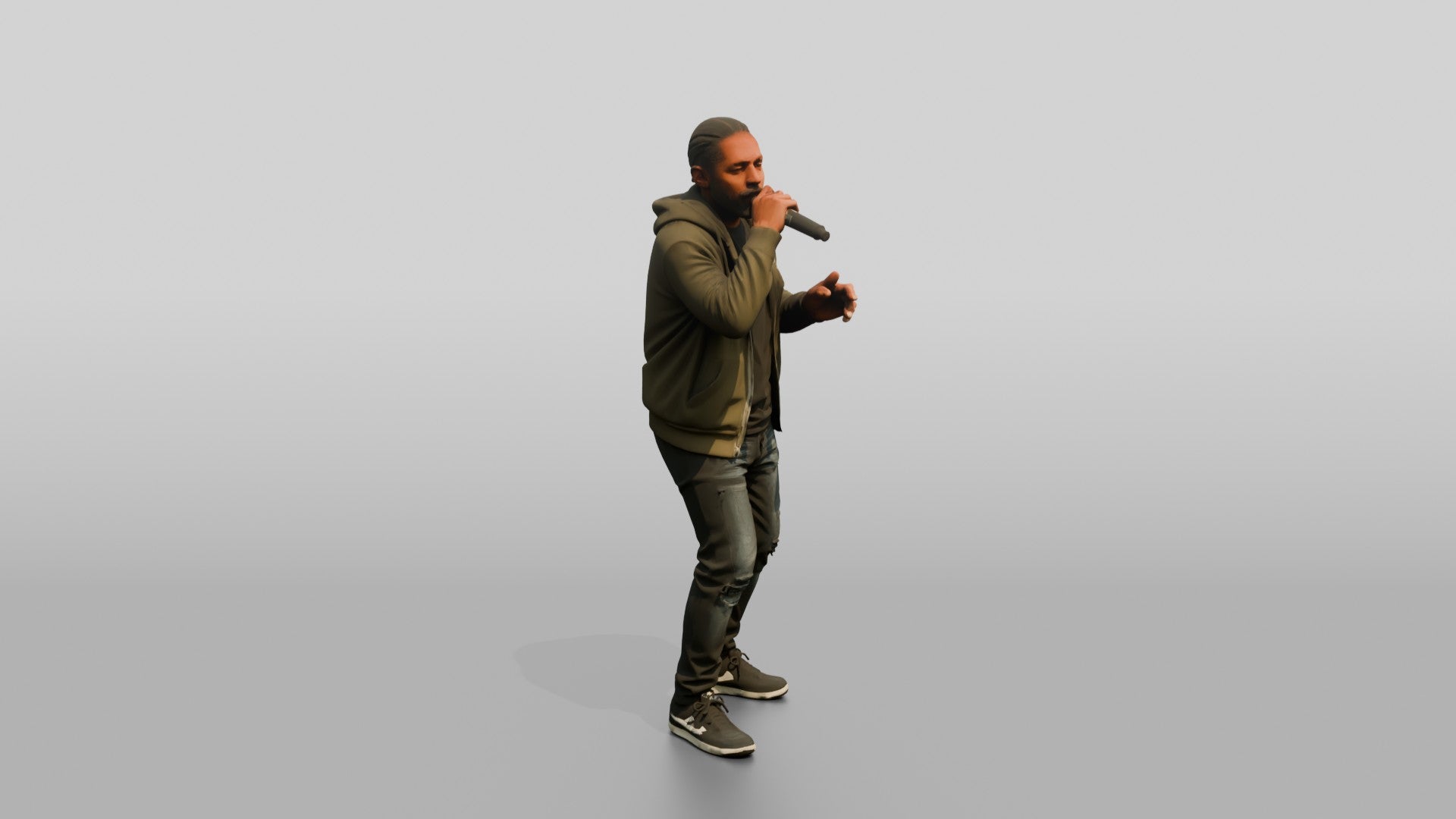 Hip-Hop Beatboxer with Microphone