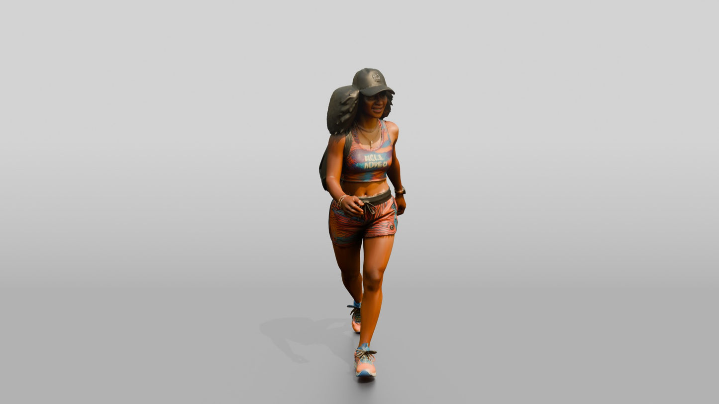 Afro-Latina Woman in Sports Crop Top