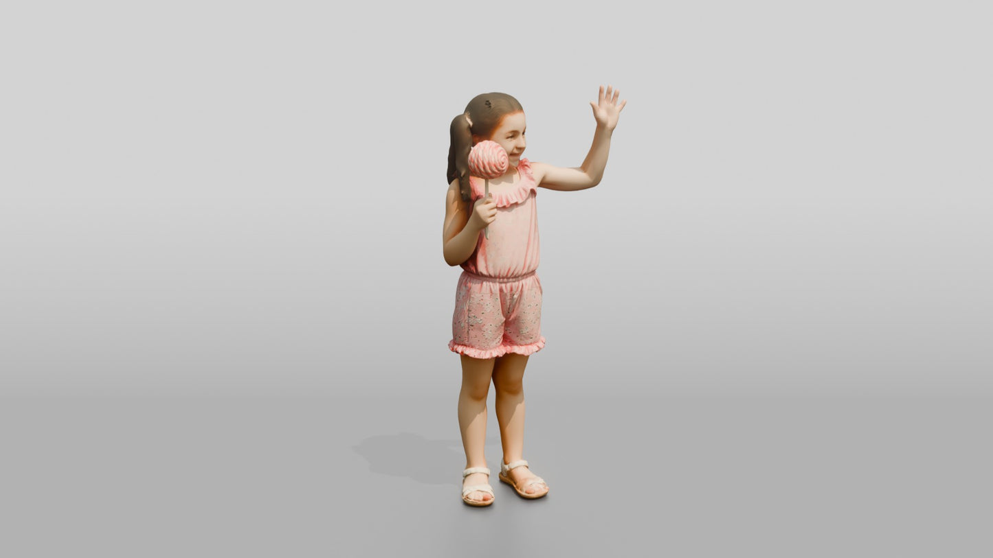 Curvy Italian Girl Holding a Lollipop